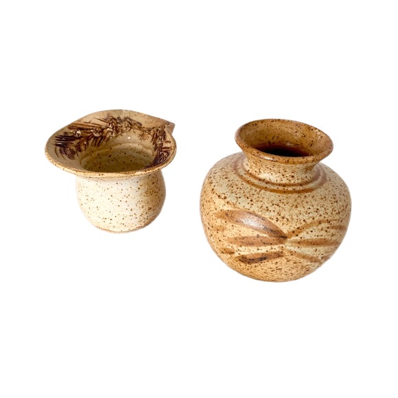 Handcrafted Speckled Pottery Pair - Picture 13 of 14